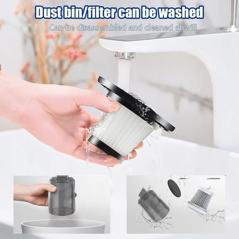 3 in 1 Portable Car Vacuum Cleaner With Blower | Usb Rechargeable Wireless Handheld Car Vacuum Cleaner Traveling, Camping Reusable,portable,rechargeable (black)