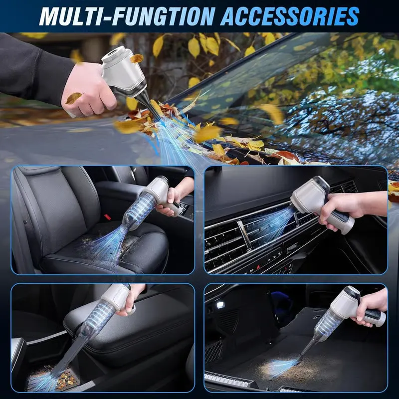 Premium 3 in 1 Vacuum Cleaner With 3 Attachments & Blower | Cordless Handheld Vacuum Cleaner for Wet & Dry Cleaning for Home, Office, Car, Keyboard, Travel, Sofa and Office (grey)
