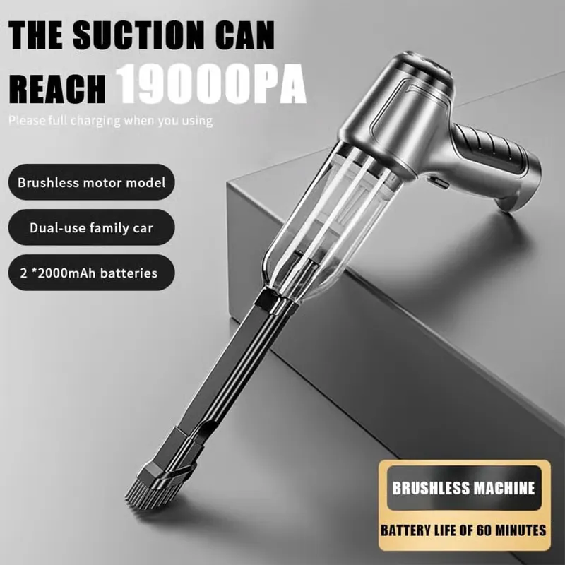 Premium 3 in 1 Vacuum Cleaner With 3 Attachments & Blower | Cordless Handheld Vacuum Cleaner for Wet & Dry Cleaning for Home, Office, Car, Keyboard, Travel, Sofa and Office (grey)