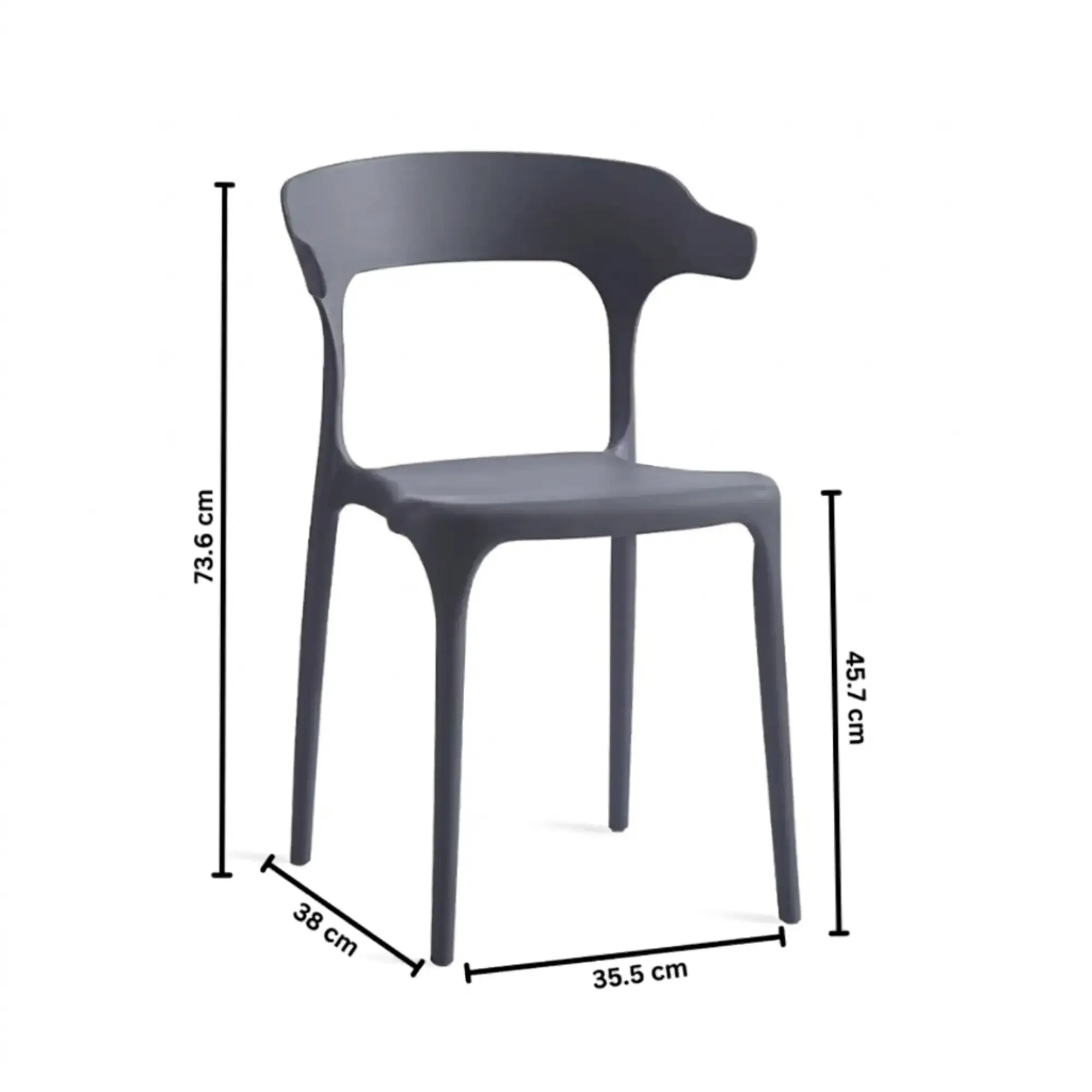 Cafe Chairs Arm Chair | Accent Chair for Indoor & Outdoor Use | Living Room, Home, Balcony, Bedroom, Cafe, Restaurant and Hotels | 3-Year Warranty | Set of 4 | Plastic
