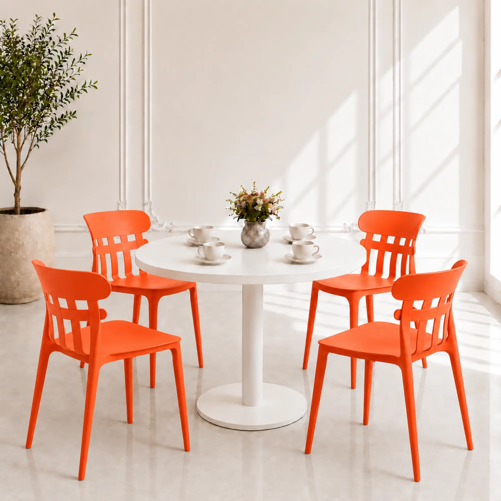 Ruby Cafe Chair for Cafeteria | Without...