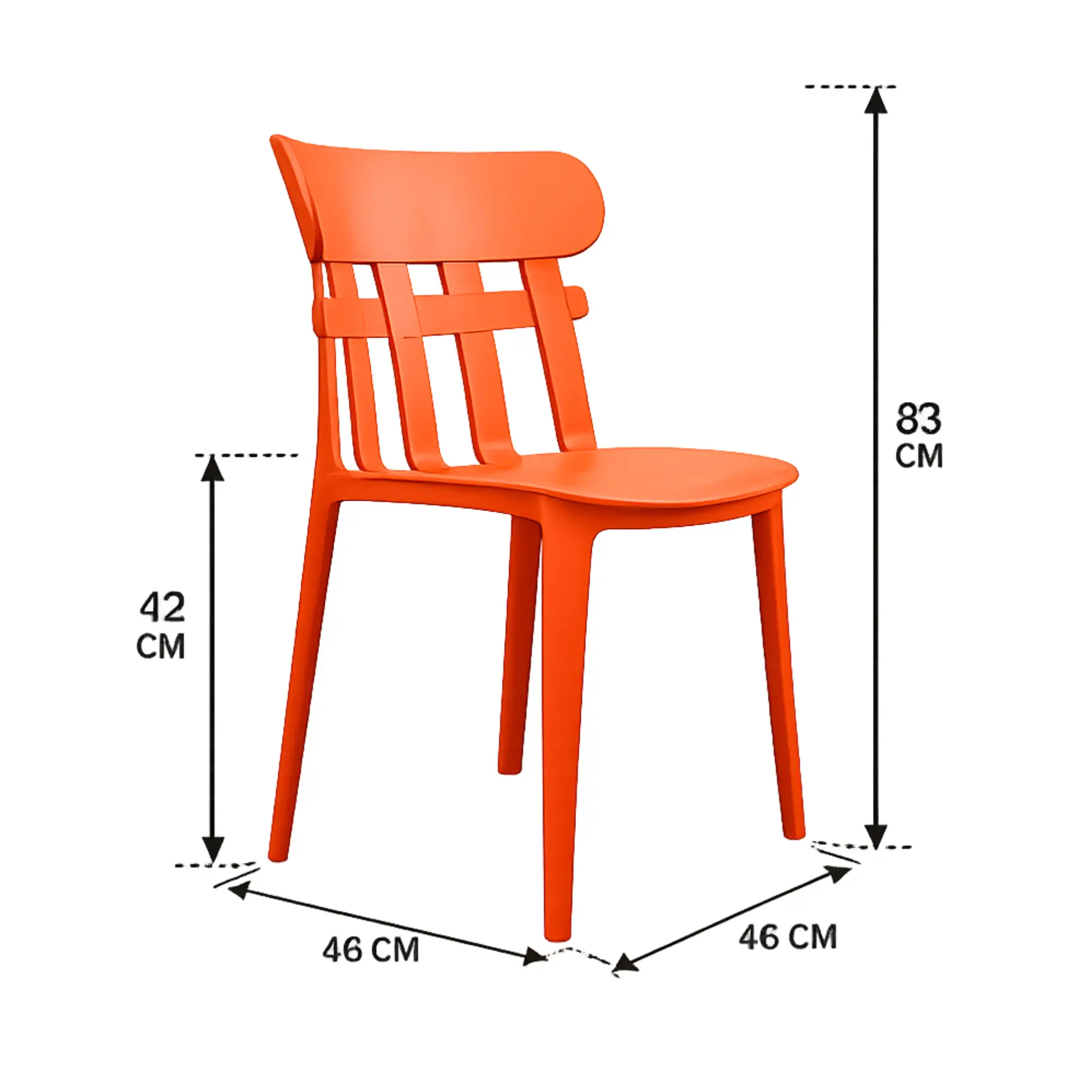 Ruby Cafe Chair for Cafeteria | Without Arm Chair | Accent Chair for Living Room, Home, Balcony, Bedroom, Cafe, Restaurant and Hotels | 3- Year Warranty | Set of 4 | Plastic
