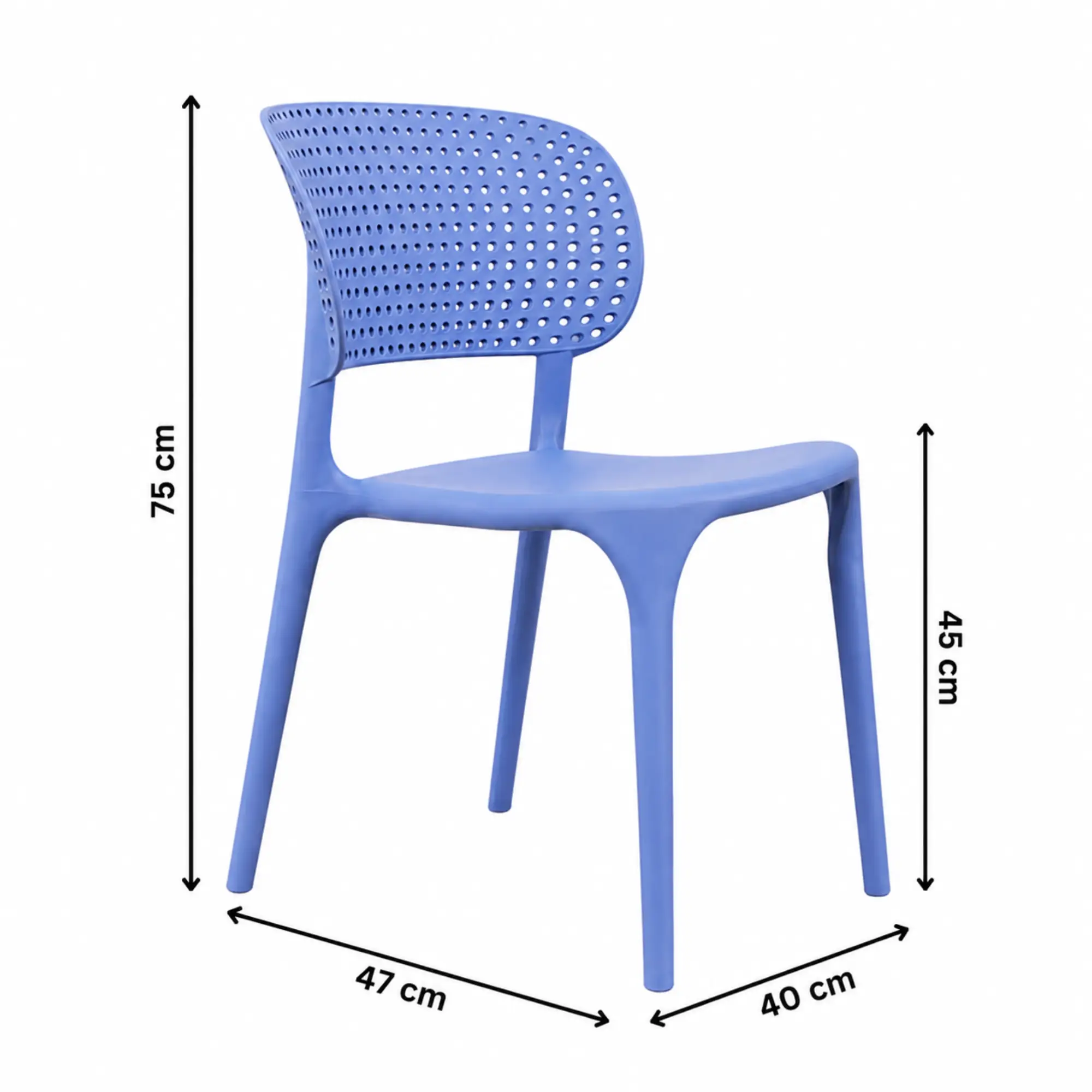 Casper Cafe Chair for Cafeteria | Armless Chair | Accent Chair for Living Room, Home, Balcony, Bedroom, Cafe, Restaurant and Hotels | 3- Year Warranty | Set of 1 | Plastic