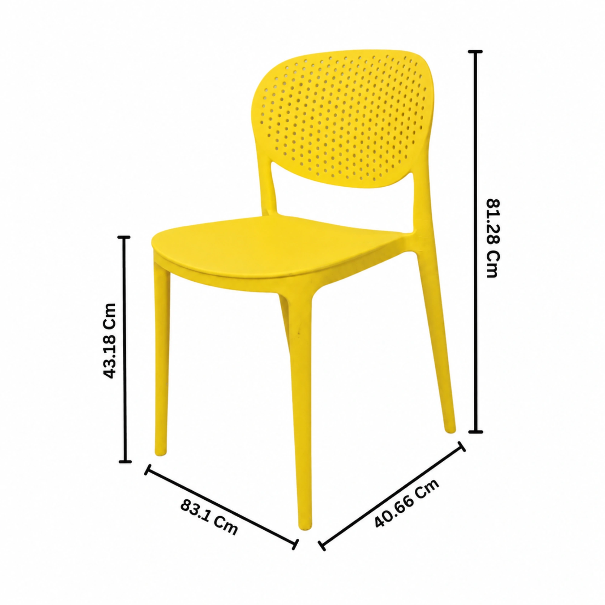 Pixel Stackable Armless Chair | Accent Chair for Living Room Home, Bedroom, Cafe and Hotels | 3- Year Warranty | Plastic | Set of 6