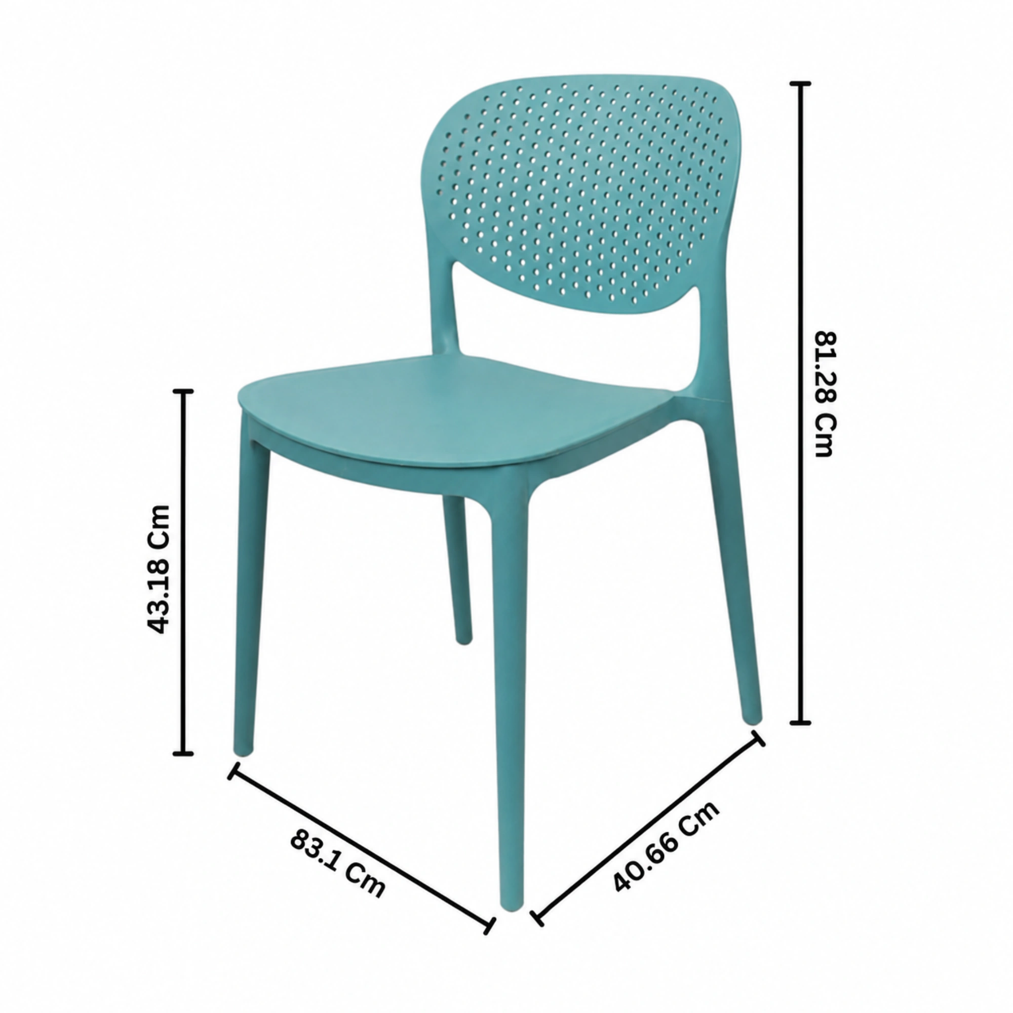 Pixel Stackable Armless Chair | Accent Chair for Living Room Home, Bedroom, Cafe and Hotels | 3- Year Warranty | Plastic |Set of 1