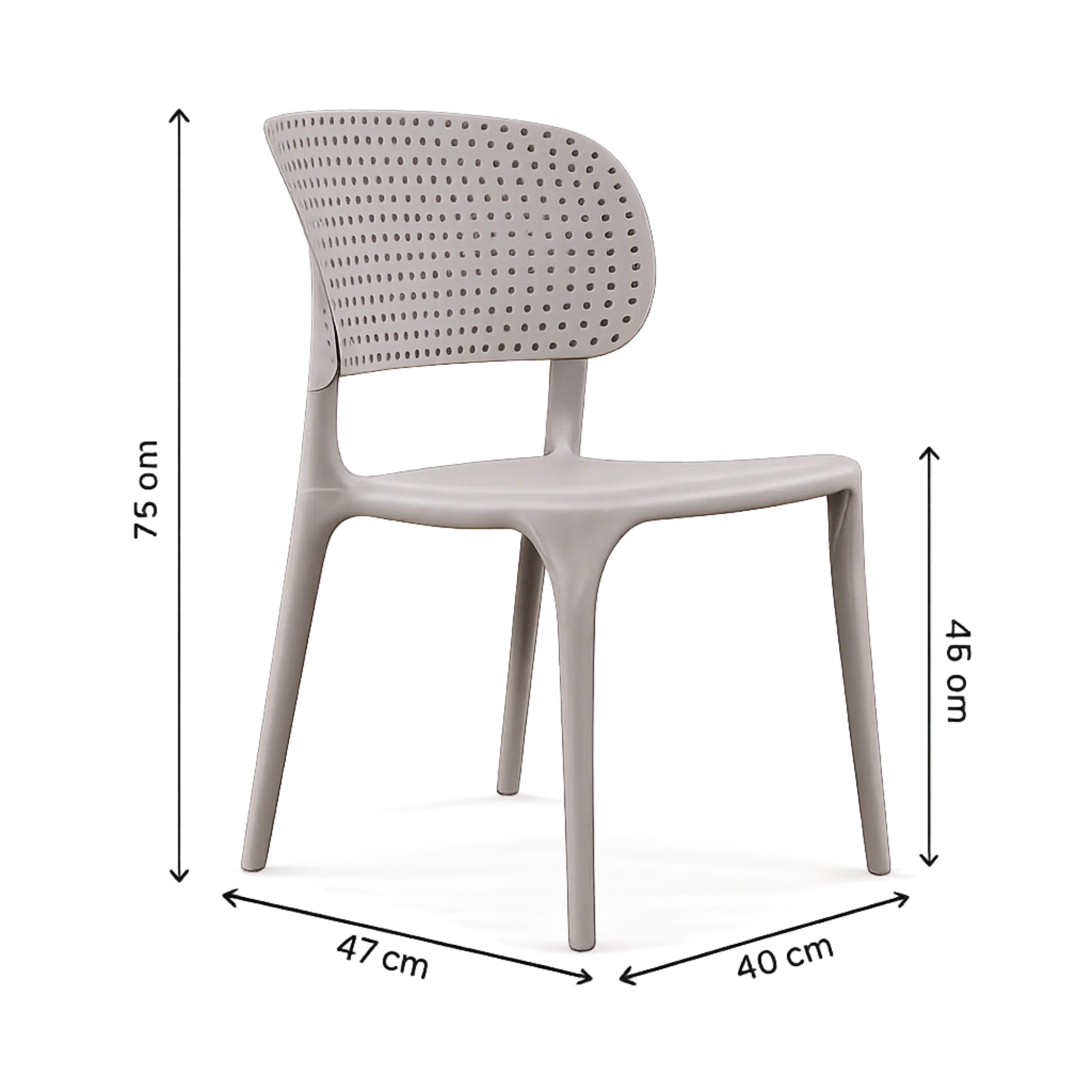 Casper Cafe Chair for Cafeteria | Armless Chair | Accent Chair for Living Room, Home, Balcony, Bedroom, Cafe, Restaurant and Hotels | 3- Year Warranty | Set of 1 | Plastic