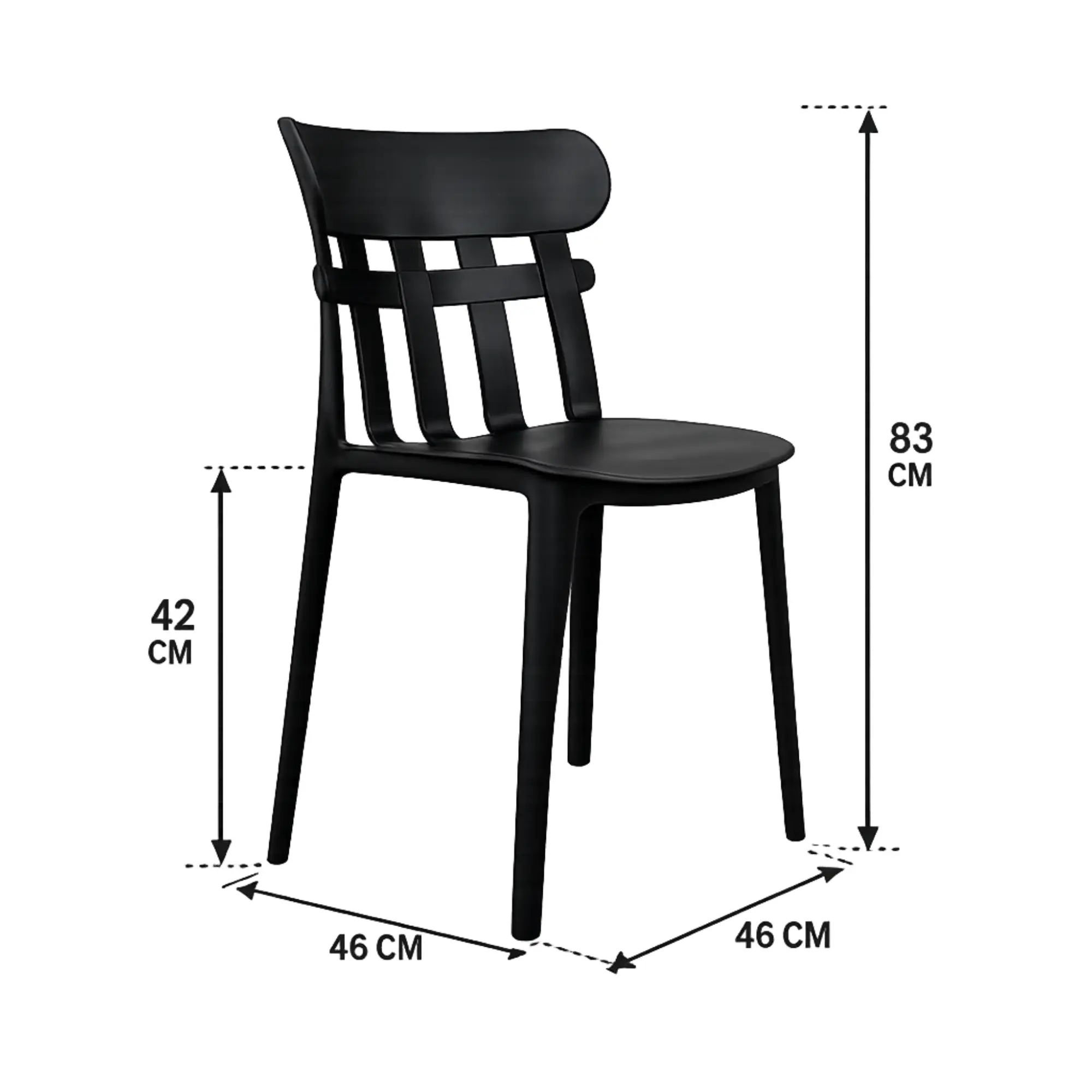 Ruby Cafe Chair for Cafeteria | Without Arm Chair | Accent Chair for Living Room, Home, Balcony, Bedroom, Cafe, Restaurant and Hotels | 3- Year Warranty | Set of 2 | Plastic
