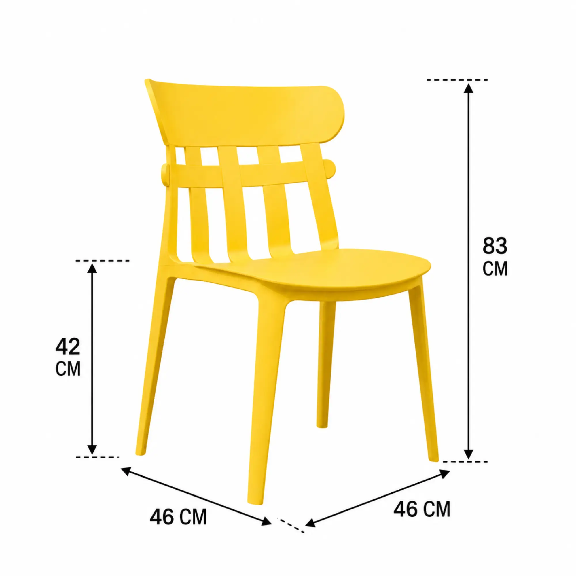 Ruby Cafe Chair for Cafeteria | Without Arm Chair | Accent Chair for Living Room, Home, Balcony, Bedroom, Cafe, Restaurant and Hotels | 3- Year Warranty | Set of 6 | Plastic