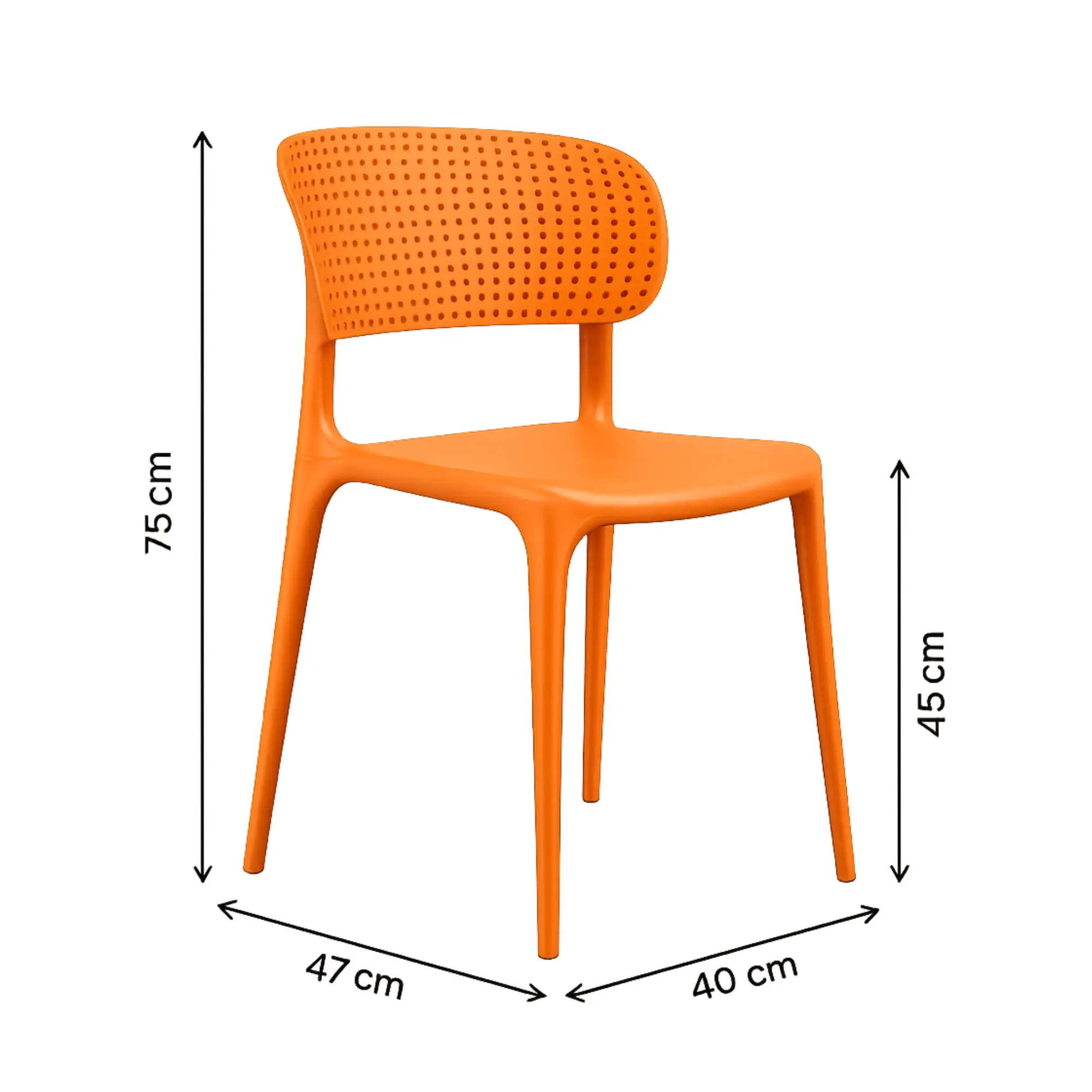 Casper Cafe Chair for Cafeteria | Armless Chair | Accent Chair for Living Room, Home, Balcony, Bedroom, Cafe, Restaurant and Hotels | 3- Year Warranty | Set of 2 | Plastic
