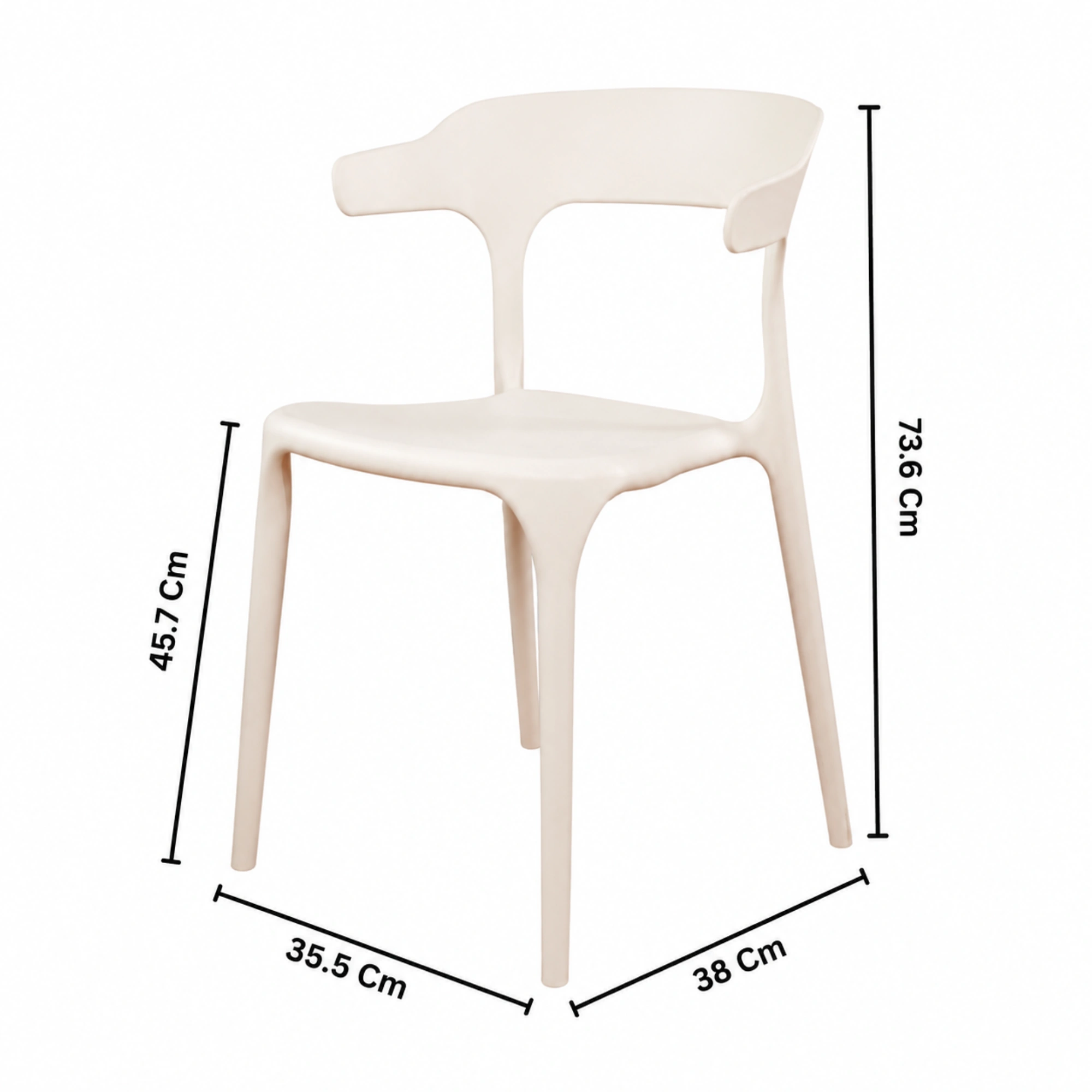 Cafe Chairs Arm Chair | Accent Chair for Indoor & Outdoor Use | Living Room, Home, Balcony, Bedroom, Cafe, Restaurant and Hotels | 3-Year Warranty | Set of 2 | Plastic