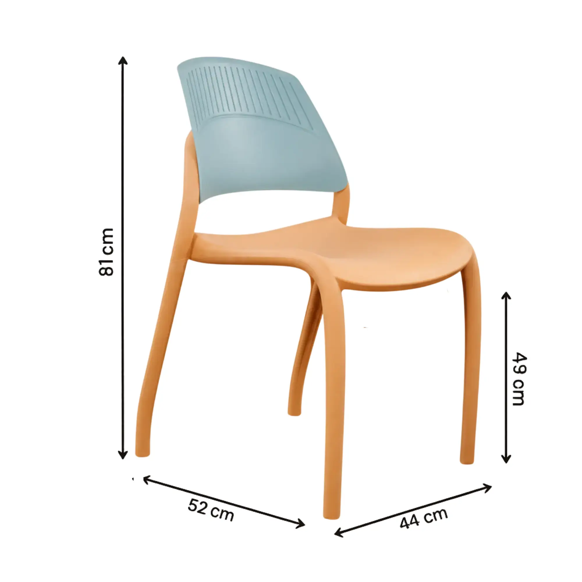 Riviera Cafe Chairs (Set of 6)| 3 Year Warranty | 120KG Capacity | Full PP Plastic Stackable Chair | Indoor Outdoor Dining Balcony Garden Restaurant Chair