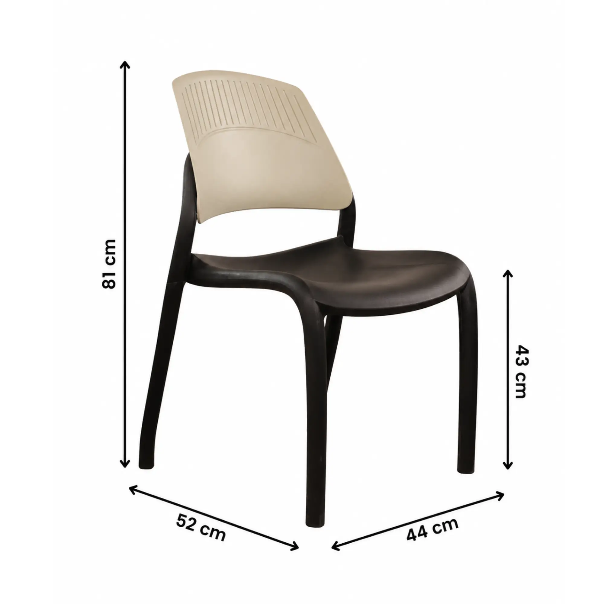 Riviera Cafe Chairs (Brown Blue Set of 2)| 3 Year Warranty | 120KG Capacity | Full PP Plastic Stackable Chair | Indoor Outdoor Dining Balcony Garden Restaurant Chair