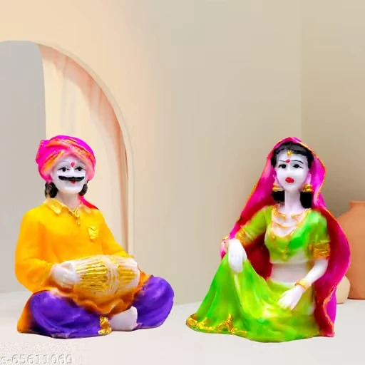 Rajasthani Musicians Statue Polyresin Mu...