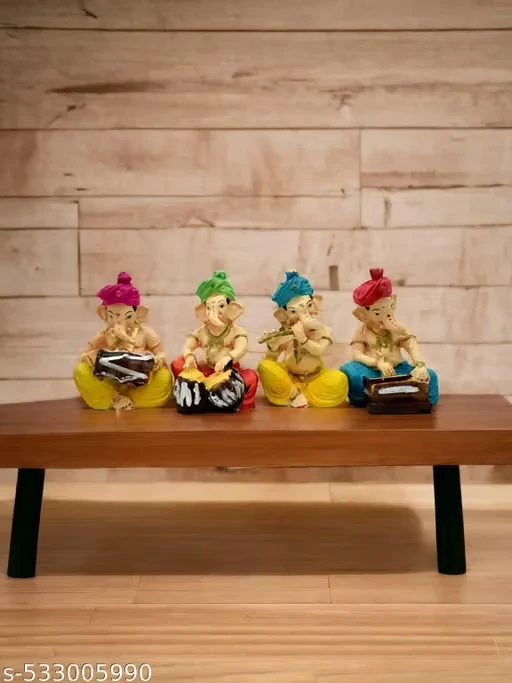 Lord Ganesha Idols Set of 4 Showpiece Fi...