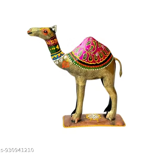 Kaleidocraft Handcrafted Camel Pair Showpiece for Home Decor | Vastu Lucky Decorative Camel Figurines | Traditional Rajasthani Style Gift Set for Living Room & Office