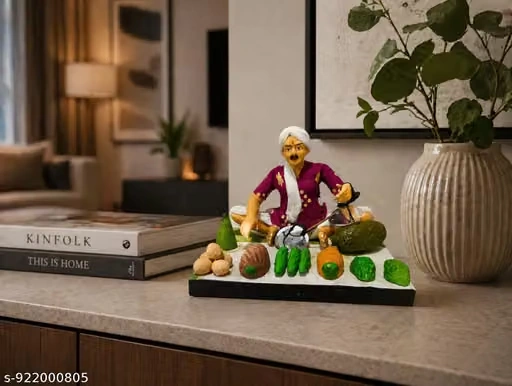 Ethnic Handcrafted Vegetable Seller Tabl...