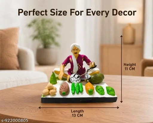 Ethnic Handcrafted Vegetable Seller Tabletop Decor Showpiece for Gifting