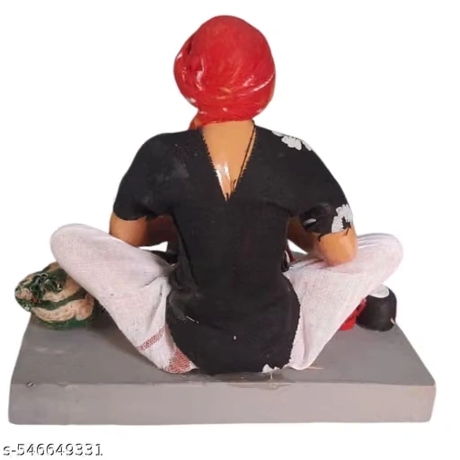 Krishnanagar Handmade Clay Gift & Décor | Basic- Sitting Human Figure Miniature Idol - Shoemaker