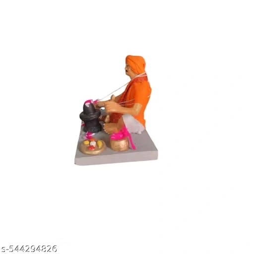Krishnanagar Handmade Clay Gift & Décor – Basic Sitting Human Figure Miniature Idol (Priest)