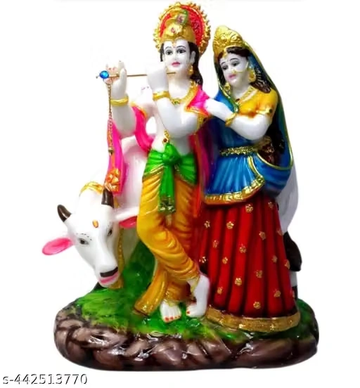 Radha krishna cow murti for pooja kamdhe...