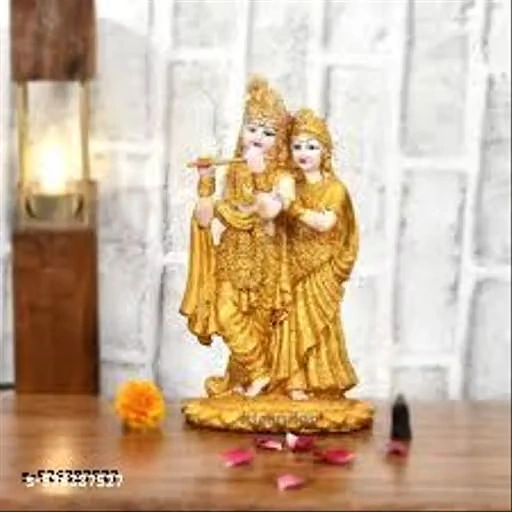 "Gold-Plated Radha Krishna Idol | Divine...