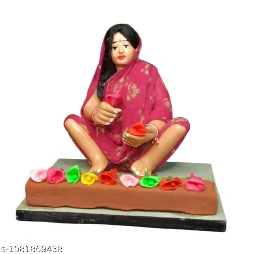 Bengal Clay Flower Seller Woman Miniatur...
