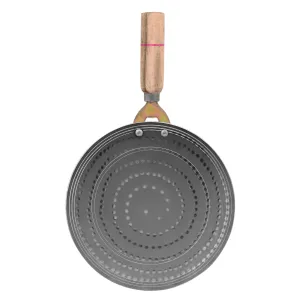 Vismay’s Pure Iron Tawa, First in India with Unique Smooth Edges, Metal Spoon-Friendly, Strong Riveted Wooden Handle Chapatis Rotis Hammered Matthar Loha Lohakhand Tava Thawa Dishwasher Safe
