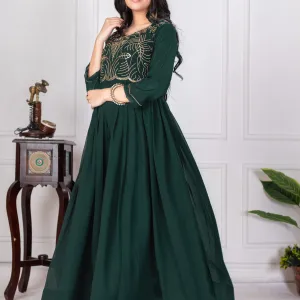 Designer Long Georgette Gown Party Wear for Women
