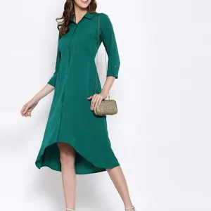 ATTIRIS Women's Crepe Knee Length A- Line Dress