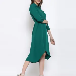 ATTIRIS Women's Crepe Knee Length A- Line Dress