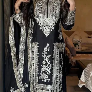 designer black chinon pakistani straight...