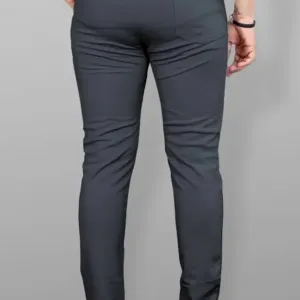 Bluecorp Enterprise Men's Classic Grey Formal Trousers, Slim Fit Design with Belt Loops and Pockets