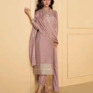 Pink Festival Wear Straight Suit Women Chic Ethnic Wear