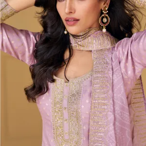 Lavender Festival Wear Straight Suit Women Stylish Outfit