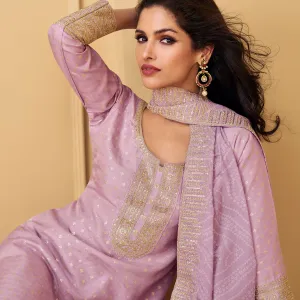 Lavender Festival Wear Straight Suit Women Stylish Outfit