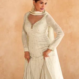 White Georgette Wedding Anarkali for Women Special Occasions