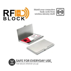 Men's & Women's Stainless Steel Pocket ATM Visiting Credit Card Business Card Case Holder - Silver