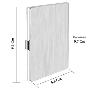Men's & Women's Stainless Steel Pocket ATM Visiting Credit Card Business Card Case Holder - Silver