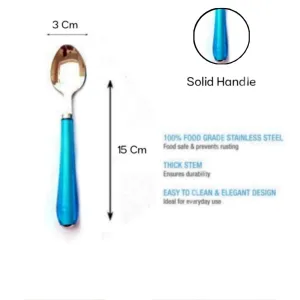 Qawvler Solid Plastic Spoon Set For Kitchen And Dining Pack of 6 Blue