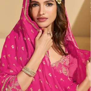 Pink Georgette Sharara Suit for Women Ethnic Wear