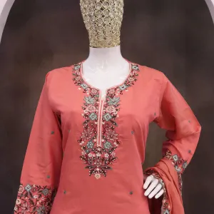 Peach Silk Sharara Suit for Women Simple and Elegant Ethnic Wear