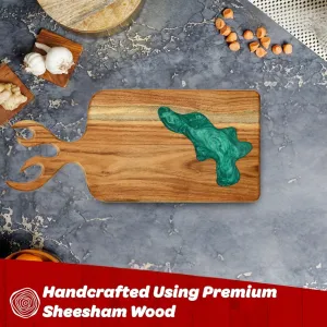 Decorative Acacia Wooden Cutting Board with Antler Handle