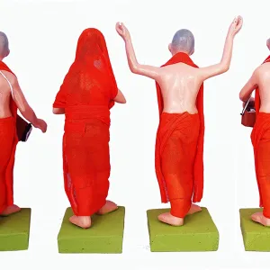 Handmade Clay Human Fantasy Figure Gift Decor Iskcon Nagar Kirtan 22x6 Cm