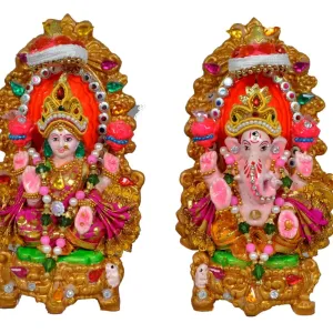 Lord Laxmi Ganesh Pair Murti Terracotta...