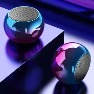 Mini Boost 4 Bluetooth Speaker 4D Mini Electroplating Round Steel Speaker - Multicolor - Pack of 1