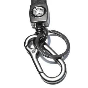 Evordlss Tvs Premium Leather Keychain with Metal Carabiner Clip, (Pack of 1)