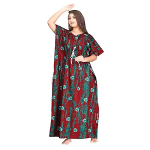 Fabimi Women's Large Size Cotton Kaftan Nighty - Stylish and Comfortable Sleepwear