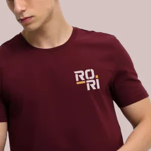 RORI Men's Cherry Brown Pure Cotton T-Shirt | Round Neck | Half Sleeves | Soft & Breathable Fabric | Premium Casual Wear