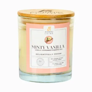 Minty Vanilla Botanic Candle with Pepper...