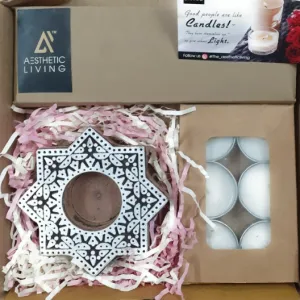 Aesthetic Living Sitara Wooden T-Light Holder for Home Decor